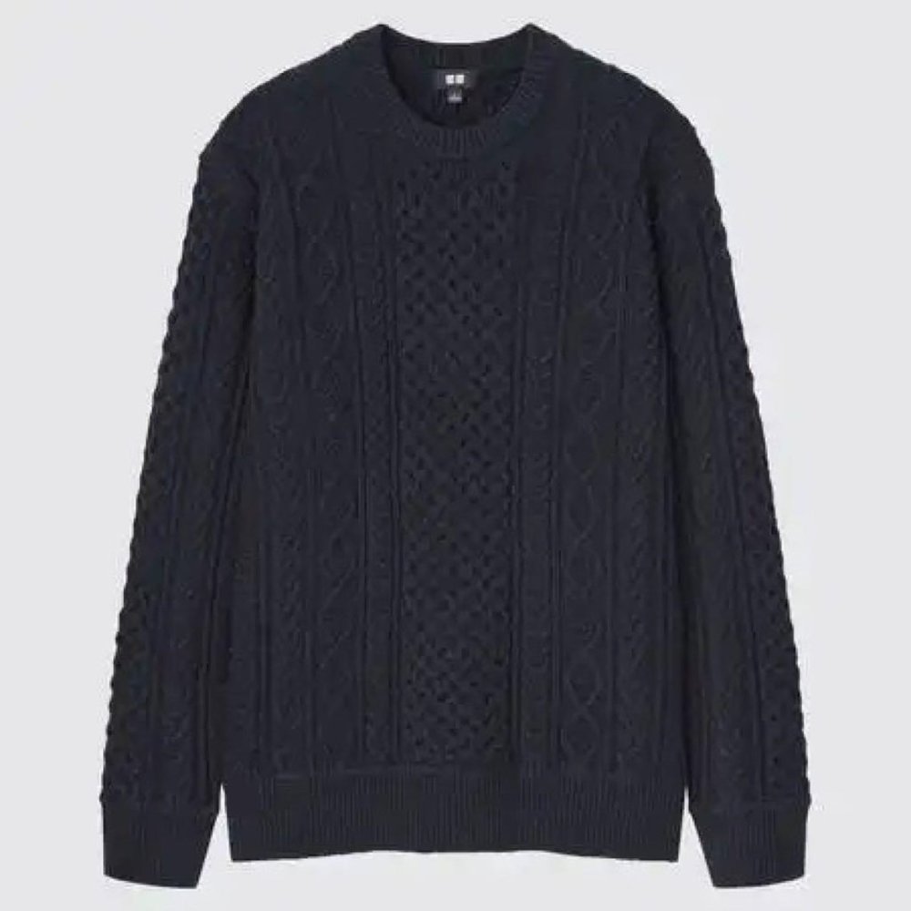 Uniqlo Men Low Gauge Crew Neck Aran Jumper